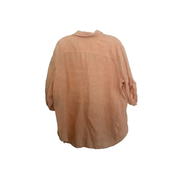 Lauren Ralph Orange 100% Linen Blouse Top Size 2X plus size - Picture 2 of 4